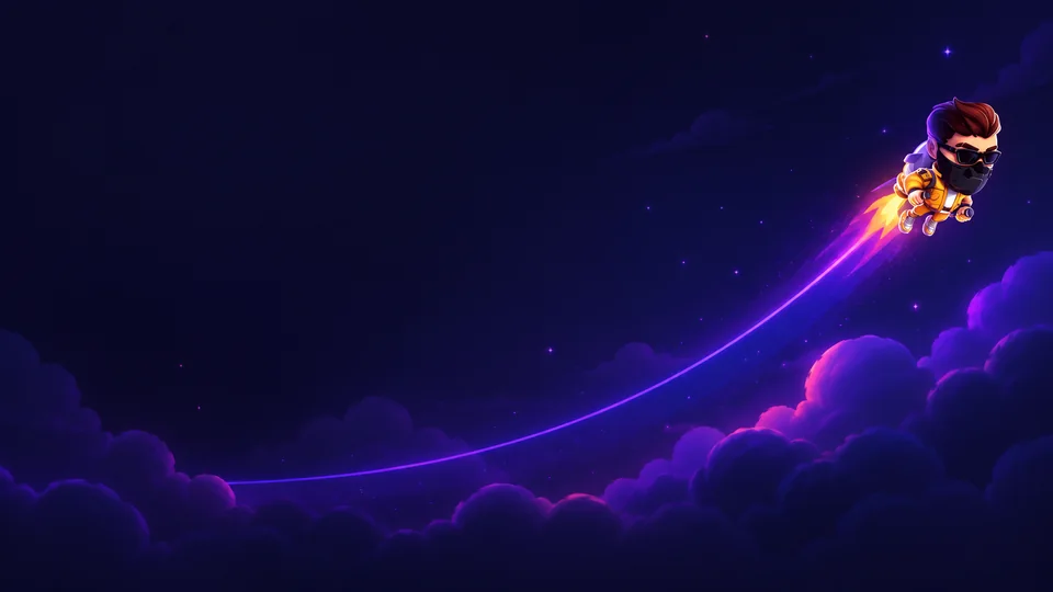 Ilustração editorial de Lucky Jet; não é captura do demo